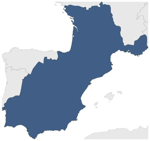 Kingdom of the Visigoths: Maximal extension of the polity